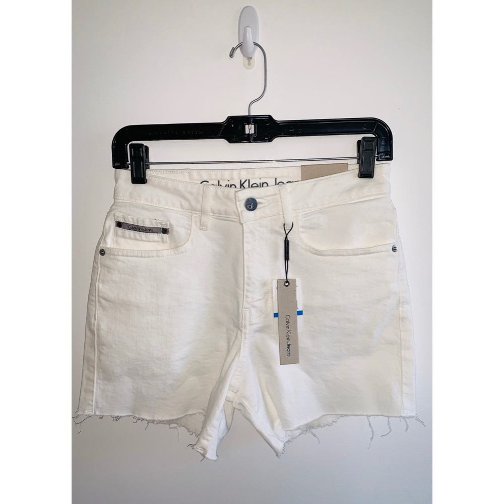 Calvin Klein white denim shorts NWT